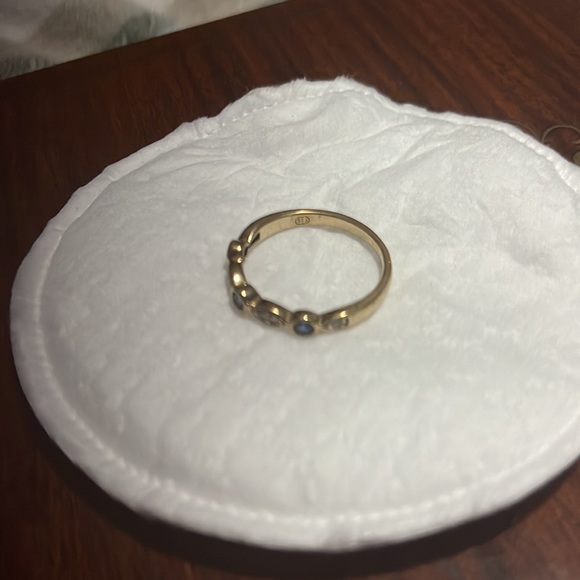 9ct - 375 diamond and Sapphire 9-carat gold stackable ring - Picture 3 of 3